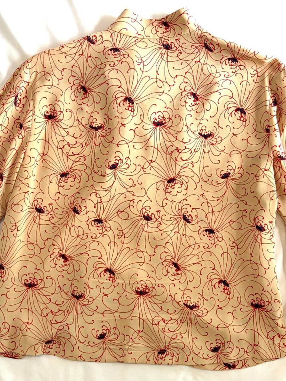 Harari silk top Small tan red vintage - Picture 5 of 9